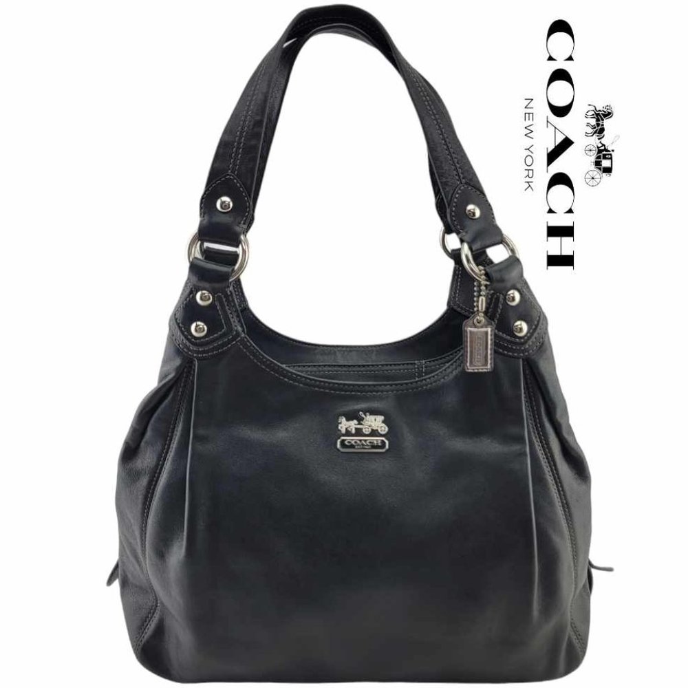 AUTHENTIC COACH Madison Maggie Shoulder Bag - Black